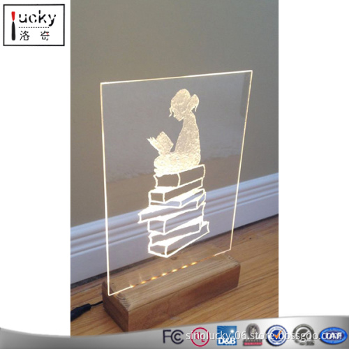 Custom Reading pattern LED Night Light,Acrylic 3D Desk Lamp